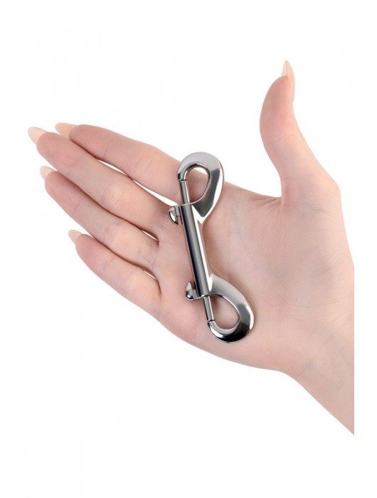 Серебристый двухсторонний карабин TOYFA Metal - ToyFa - купить с доставкой в Долгопрудном