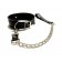 Черный ошейник с поводком из эко-кожи - БДСМ Арсенал - купить с доставкой в Долгопрудном