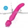 Ярко-розовый двусторонний wand-вибромассажер с рифленой ручкой - 22,5 см. - Silicone Toys купить в Долгопрудном с доставкой в Orgasmix.ru Ярко-розовый двусторонний wand-вибромассажер с рифленой ручкой - 22,5 см. - Silicone Toys