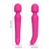 Ярко-розовый двусторонний wand-вибромассажер с рифленой ручкой - 22,5 см. - Silicone Toys купить в Долгопрудном с доставкой в Orgasmix.ru Ярко-розовый двусторонний wand-вибромассажер с рифленой ручкой - 22,5 см. - Silicone Toys