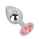 Большой стальной плаг с розовым кристаллом Pink Bubble Gum - 9,5 см. - Erotic Fantasy - купить с доставкой в Долгопрудном