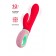 Красный вибратор с клиторальным отростком Petunia - 19 см. - ToyFa купить в Долгопрудном с доставкой в Orgasmix.ru Красный вибратор с клиторальным отростком Petunia - 19 см. - ToyFa